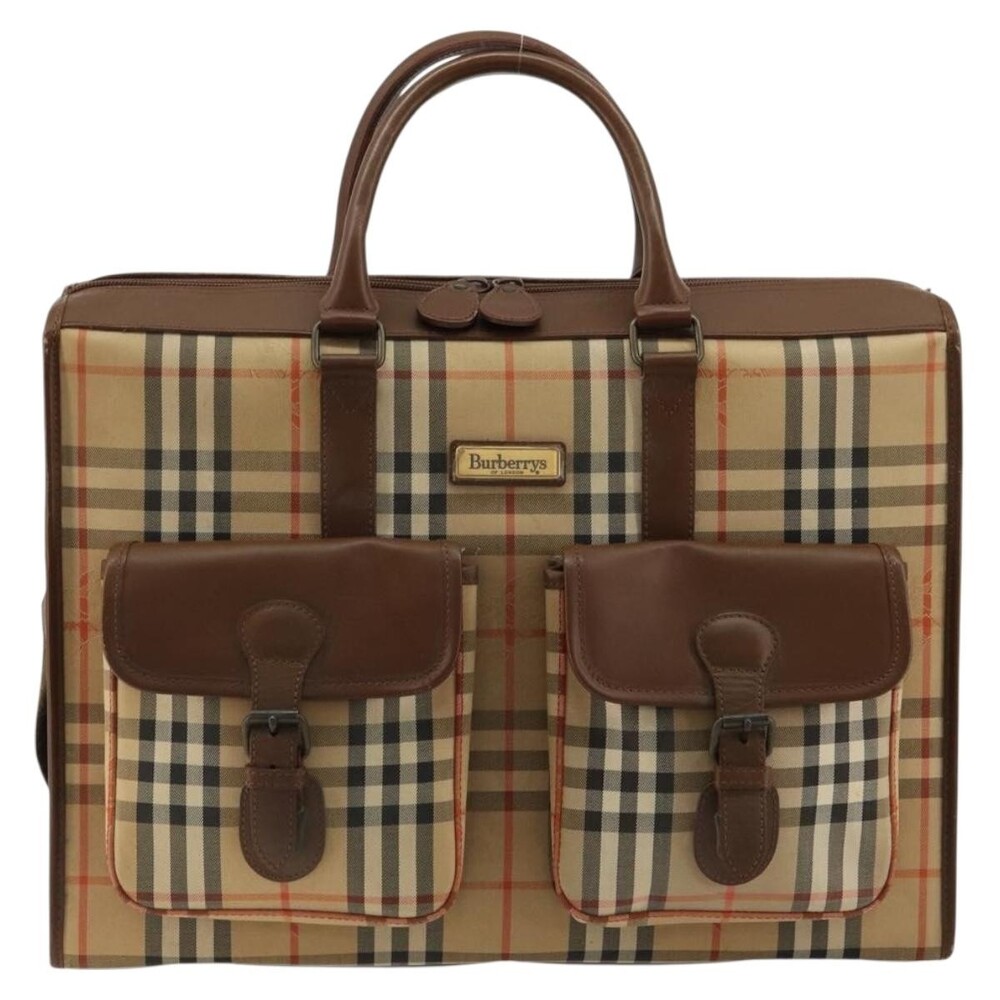 Burberry Nova Check Canvas Business Bag Beige